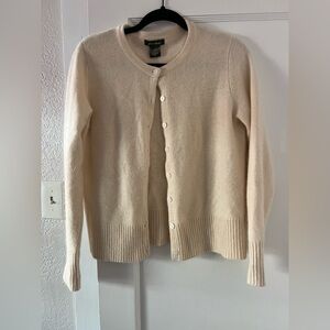 Women’s Eddie Bauer angora/wool cream colored cardigan, size M